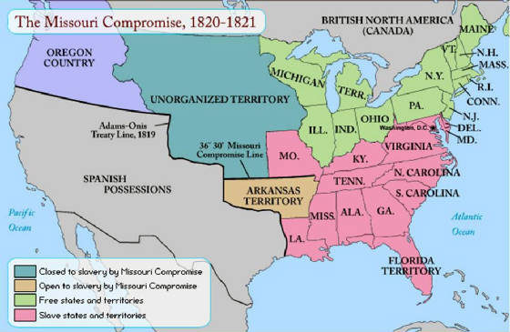 (Map of a Divided Nation: 1820 Missouri Compromise)