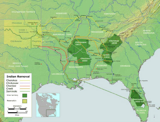 Georgia indian tribe locations map