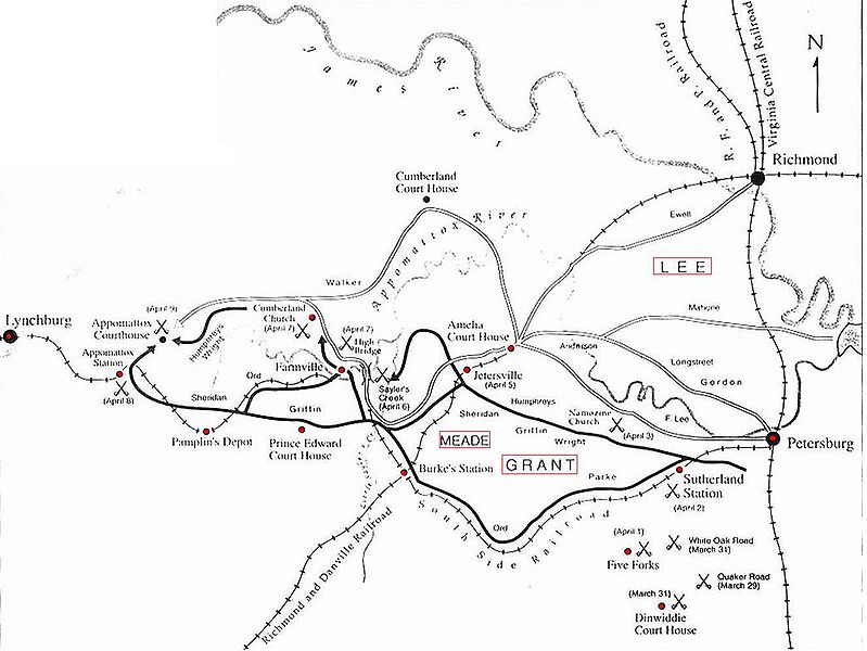 Appomattox Court House Civil War Map Battle Courthouse Map