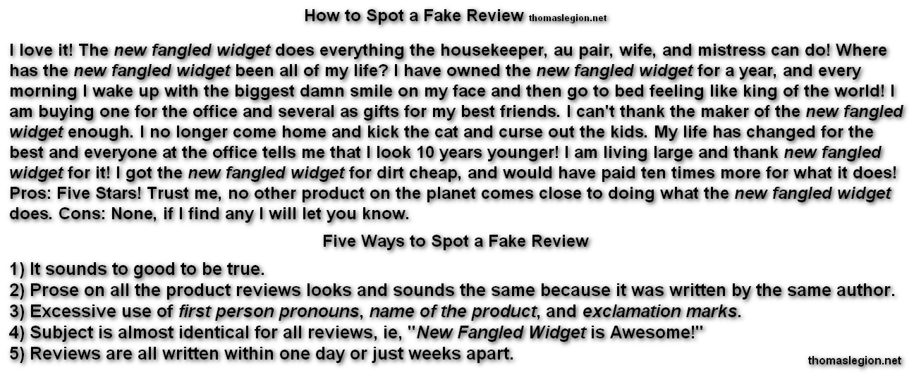 How To Spot Fake Internet Review Fake Online Reviews Bogus