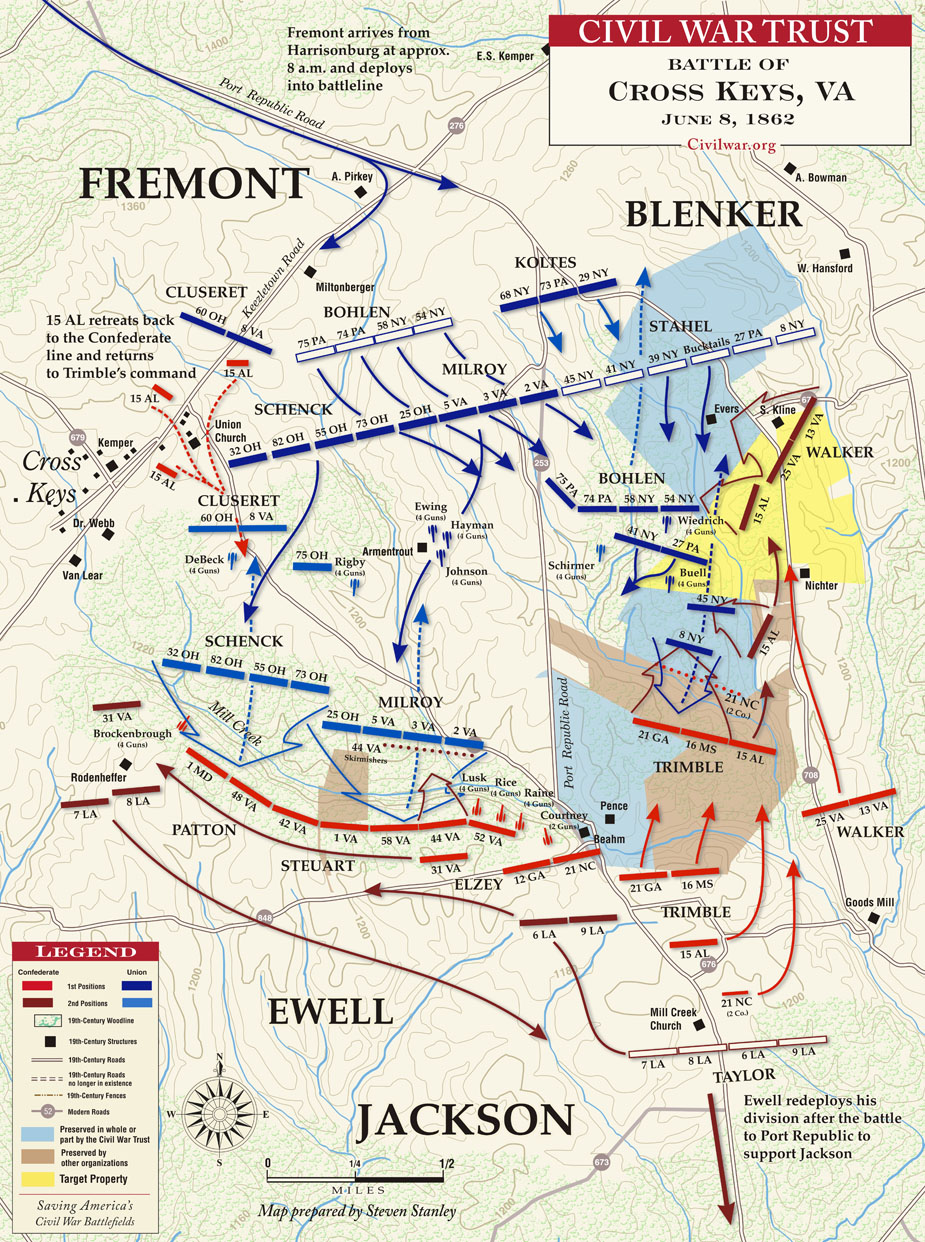 Virginia Civil War Battle of Cross Keys Map.jpg