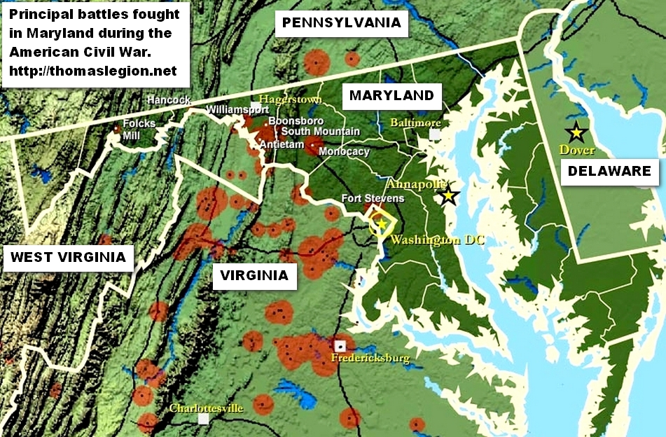 civil war map battles