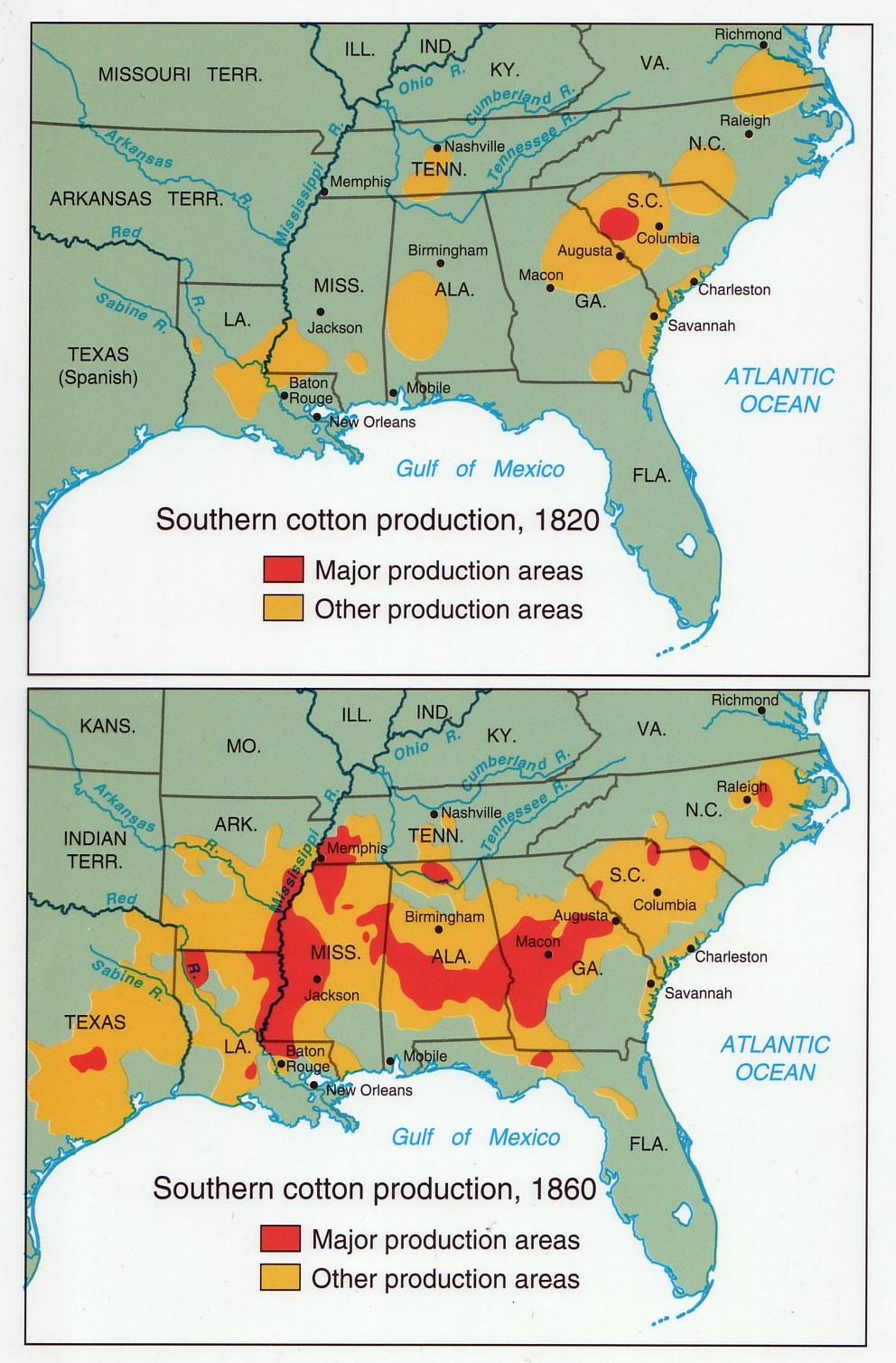 Secession Cotton Slave Map Slavery Southern.jpg